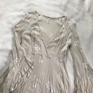 Free People Embroidered Wrap Dress